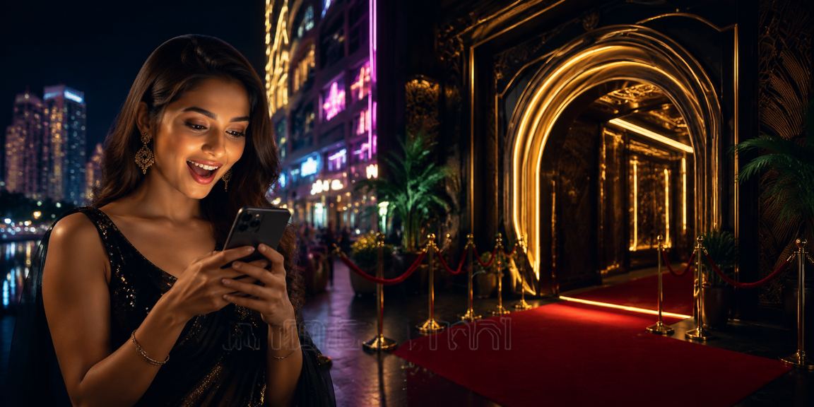VIP casino gaming ambience with neon lights in Pune city